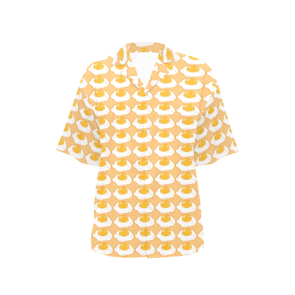 Fried Eggs Pattern Print Design 04 Women's All Over Print Hawaiian Shirt