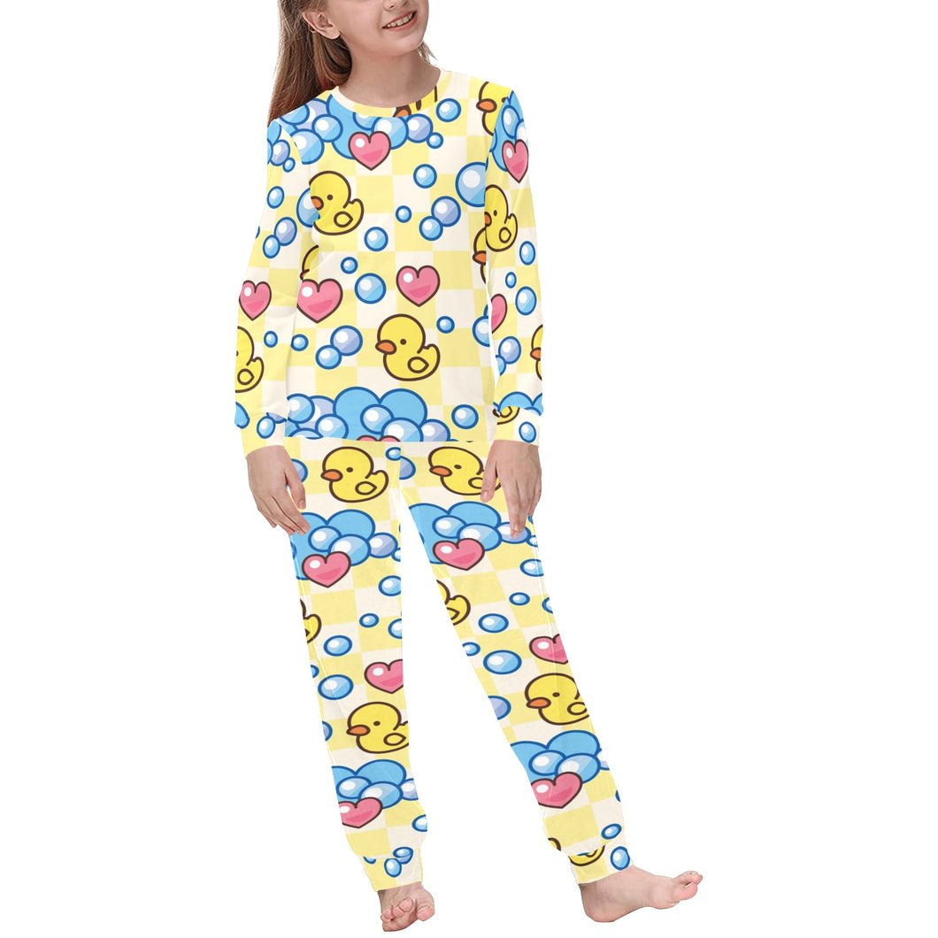 Duck Pattern Print Design 01 Kids' Boys' Girls' All Over Print Pajama Set