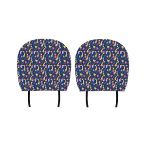 Giraffe Pattern Print Design 04 Car Headrest Cover