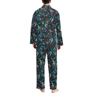 Swallow Pattern Print Design 04 Men's Long Pajama Set