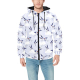 Swallow Pattern Print Design 03 Men's Padded Hooded Jacket(ModelH42)