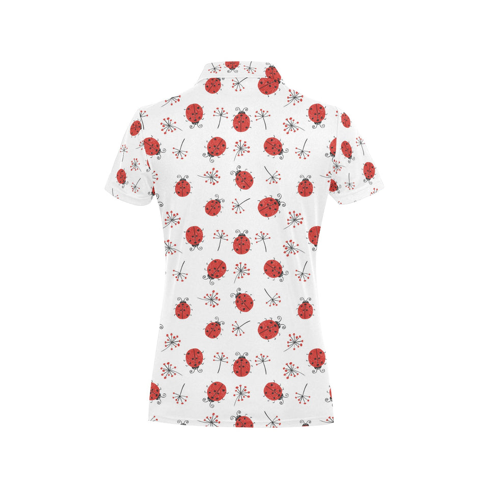 Ladybug Pattern Print Design 04 Women's All Over Print Polo Shirt