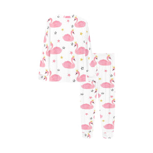 Pink Swan Pattern Kids' Boys' Girls' All Over Print Pajama Set