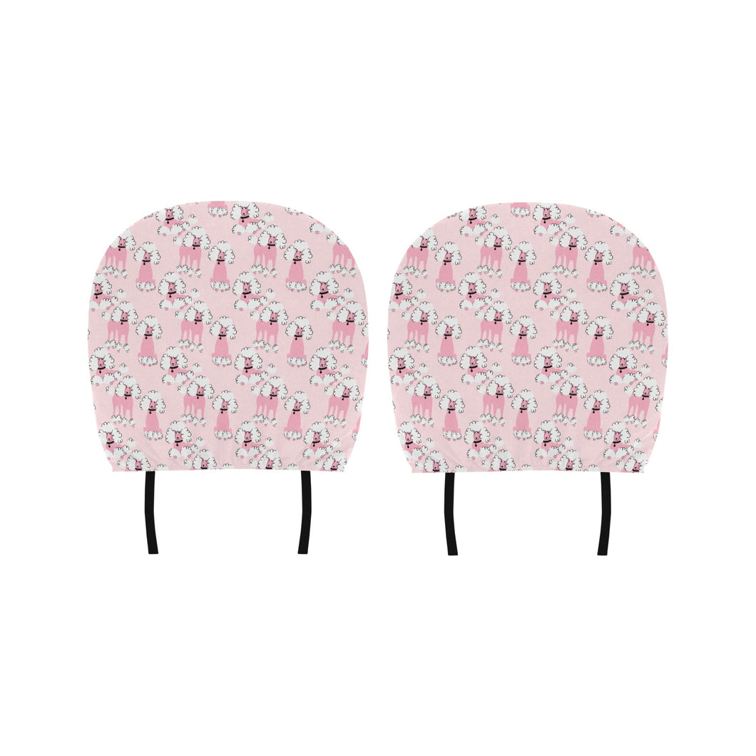 Poodle Pattern Car Headrest Cover