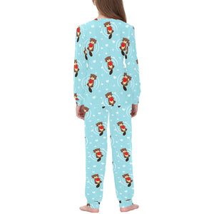 Otter Heart Pattern Kids' Boys' Girls' All Over Print Pajama Set