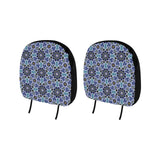 Blue Arabic Morocco Pattern Car Headrest Cover