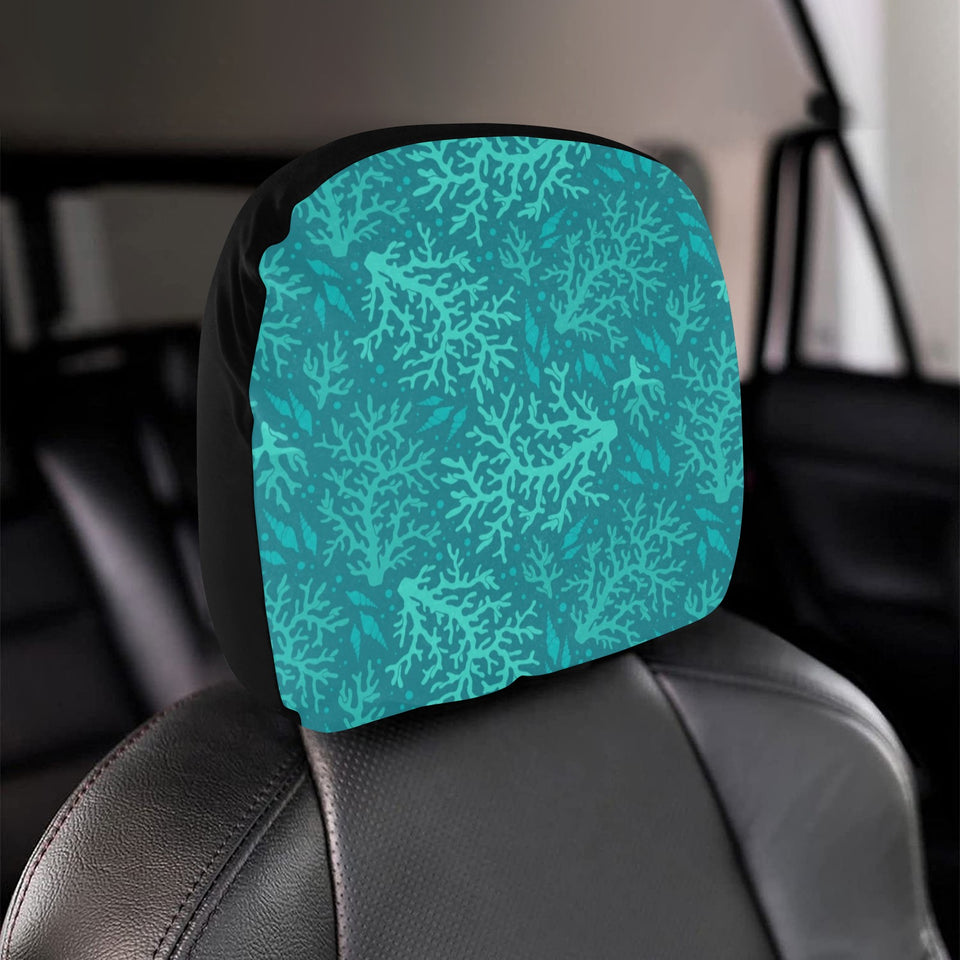 Coral Reef Pattern Print Design 01 Car Headrest Cover