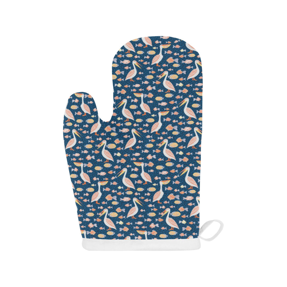 Pelican Pattern Print Design 01 Heat Resistant Oven Mitts