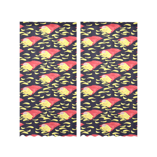 Potato Chips Pattern Print Design 05 Gauze Curtain