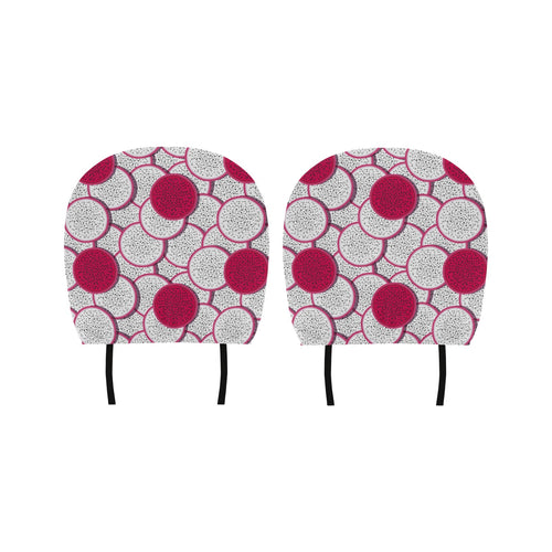 Sliced Dragon Fruit Pattern Car Headrest Cover