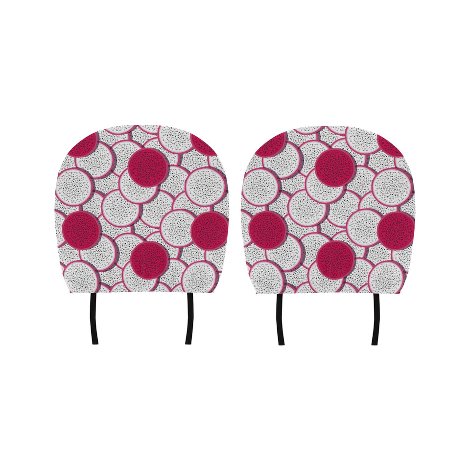 Sliced Dragon Fruit Pattern Car Headrest Cover