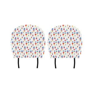 Ice Cream USA Theme Pattern Car Headrest Cover