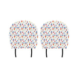 Ice Cream USA Theme Pattern Car Headrest Cover