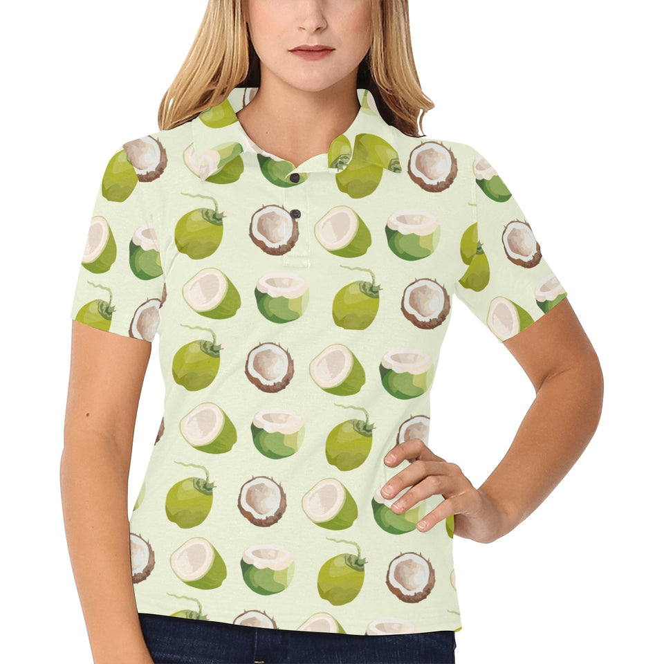 Coconut Pattern Print Design 04 Women's All Over Print Polo Shirt