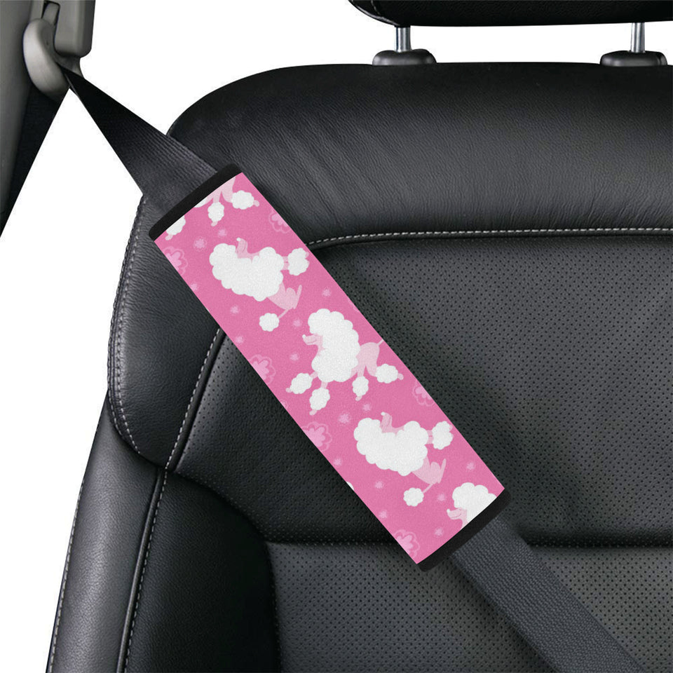 Poodle Pink Theme Pattern Car Seat Belt Cover