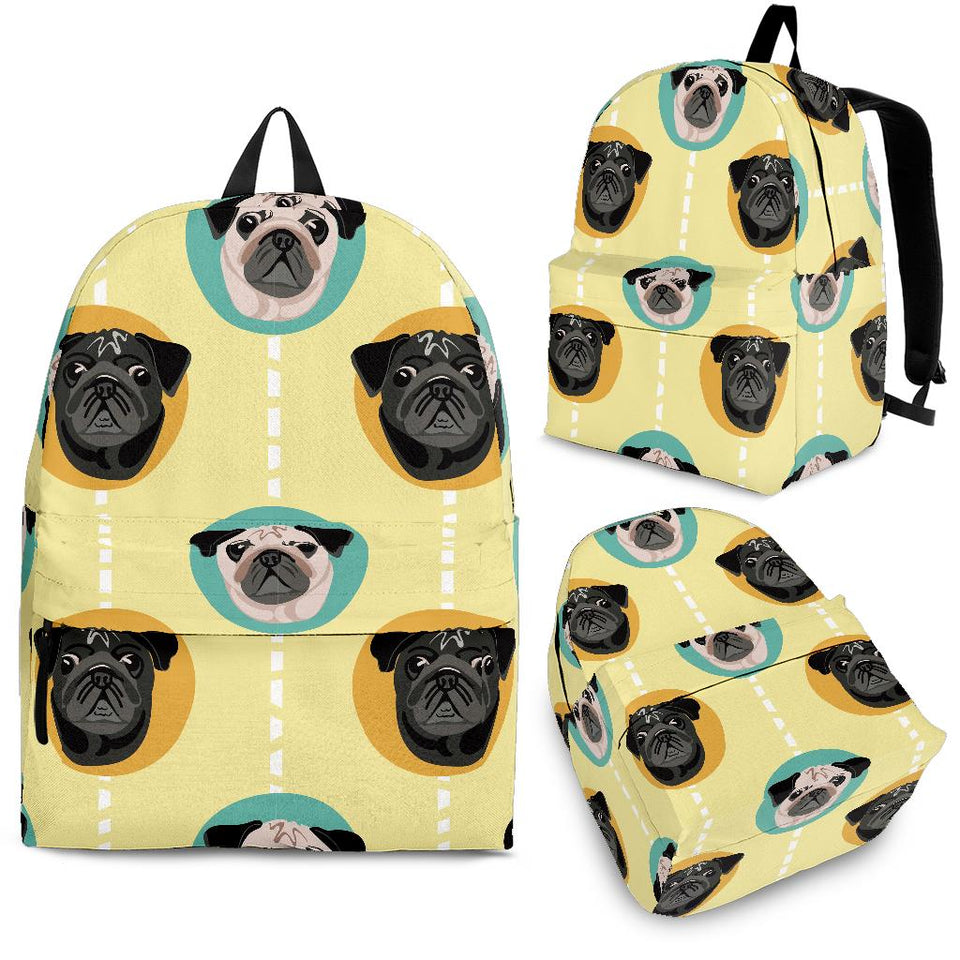 Pug Head Pattern Backpack