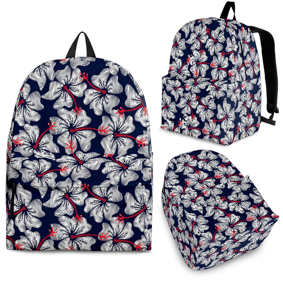 Hibiscus Pattern Print Design 02 Backpack