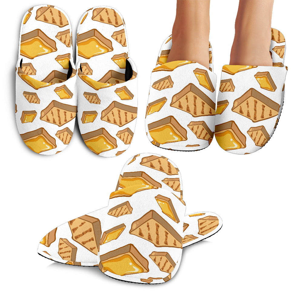 Bread Toast Pattern Print Design 03 Slippers