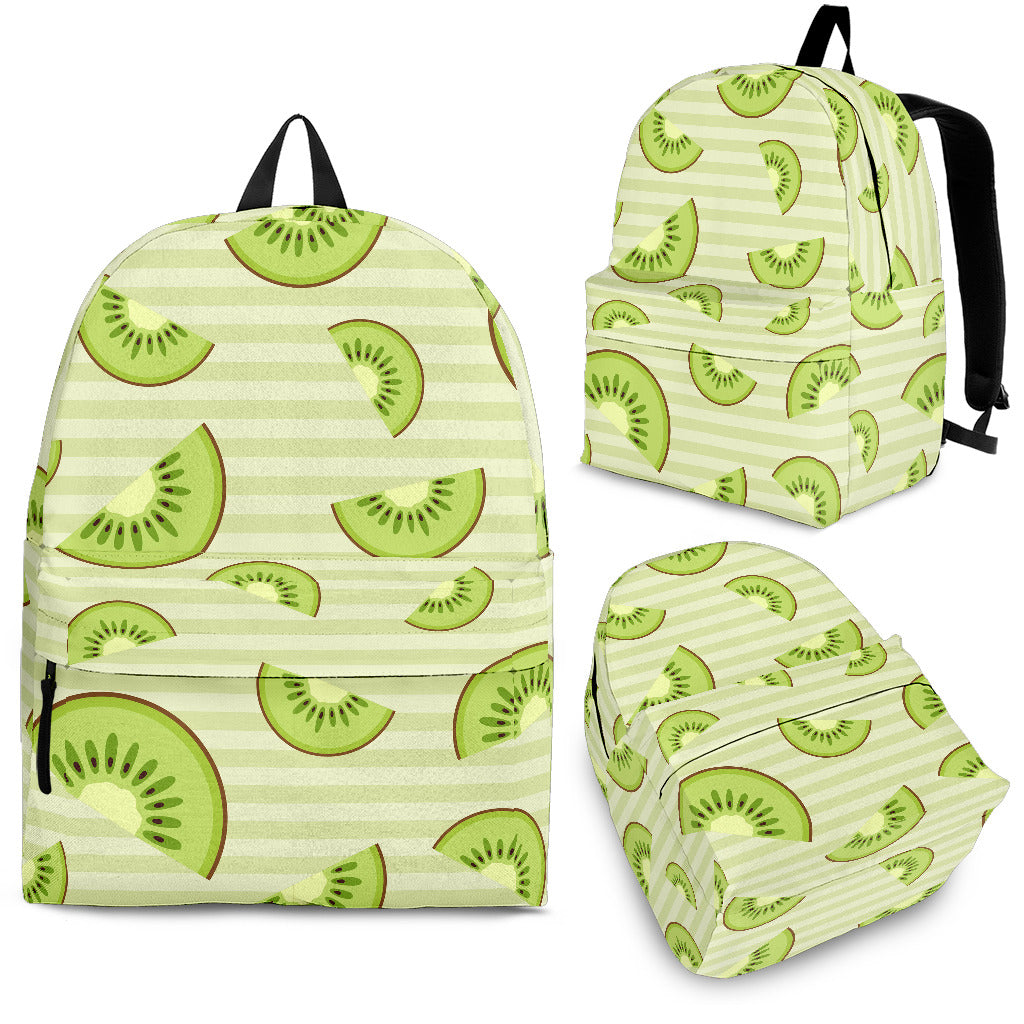 Kiwi Pattern Striped Background Backpack