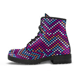 Zigzag Chevron Pokka Dot Aboriginal Pattern Leather Boots