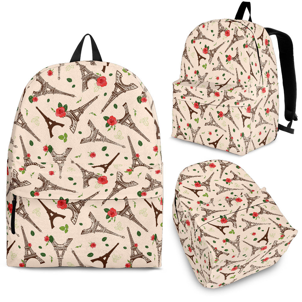 Eiffel Tower Pattern Print Design 03 Backpack