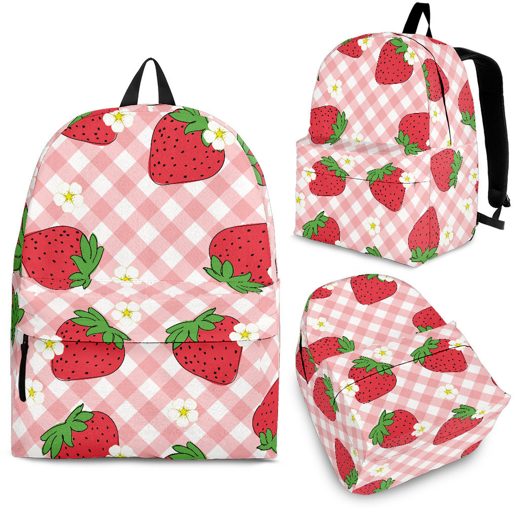 Strawberry Pattern Stripe Background Backpack