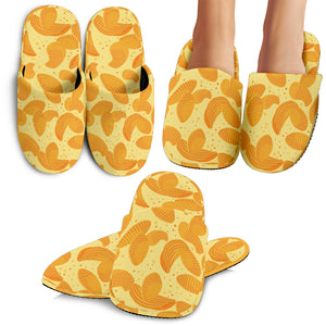 Potato Chips Pattern Print Design 04 Slippers