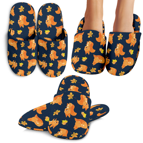 Squirrel Pattern Print Design 05 Slippers