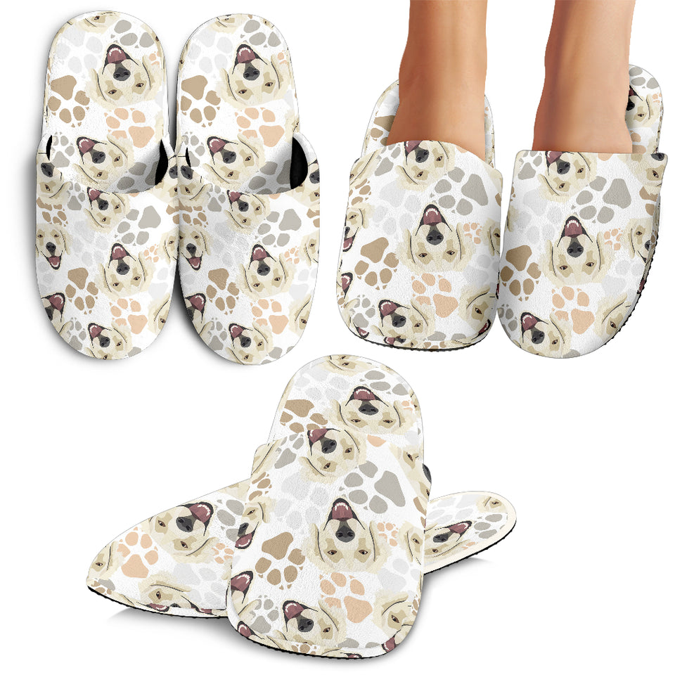 Golden Retriever Pattern Print Design 02 Slippers