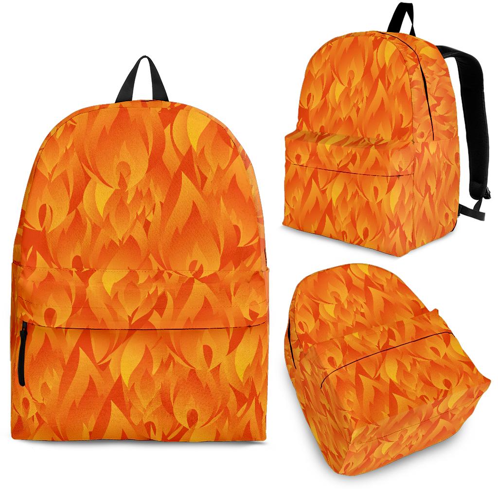 Red Flame Fire Pattern Backpack