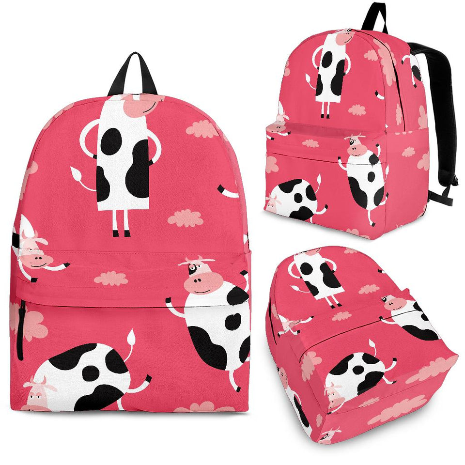 Cow Pattern Pink Background Backpack