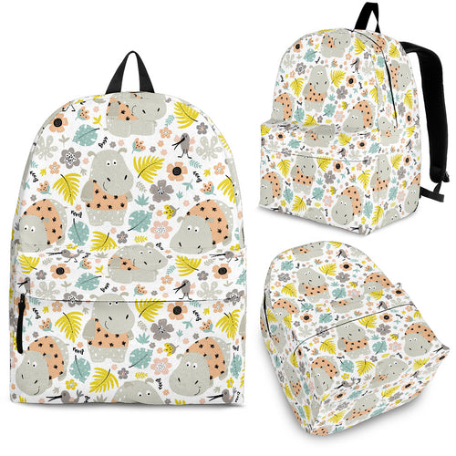 Hippopotamus Pattern Print Design 05 Backpack