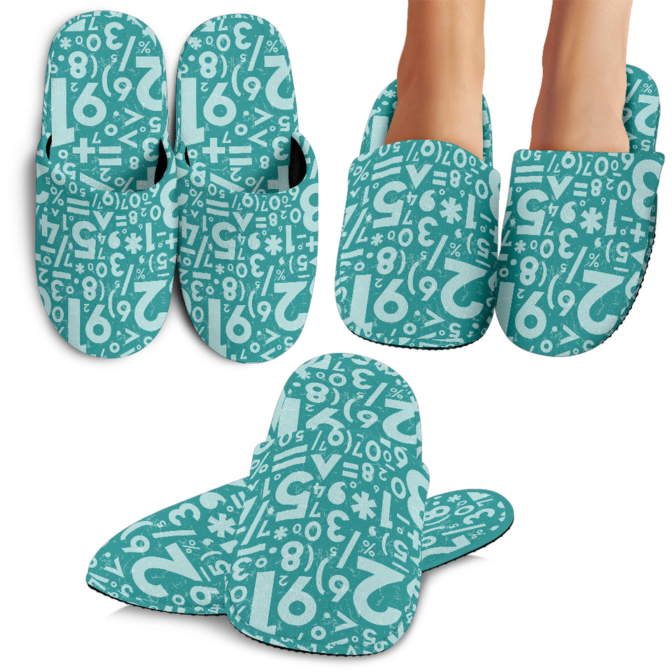 Math Pattern Print Design 05 Slippers