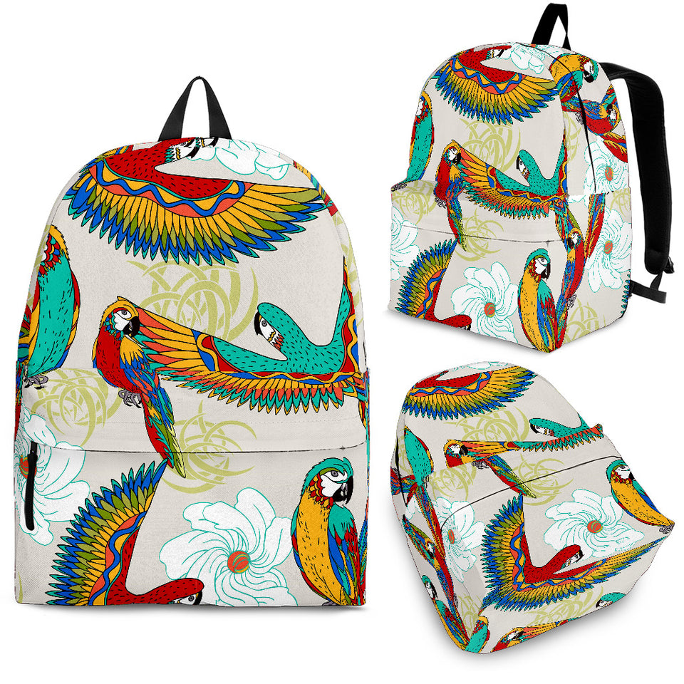 Parrot Flower Pattern Backpack