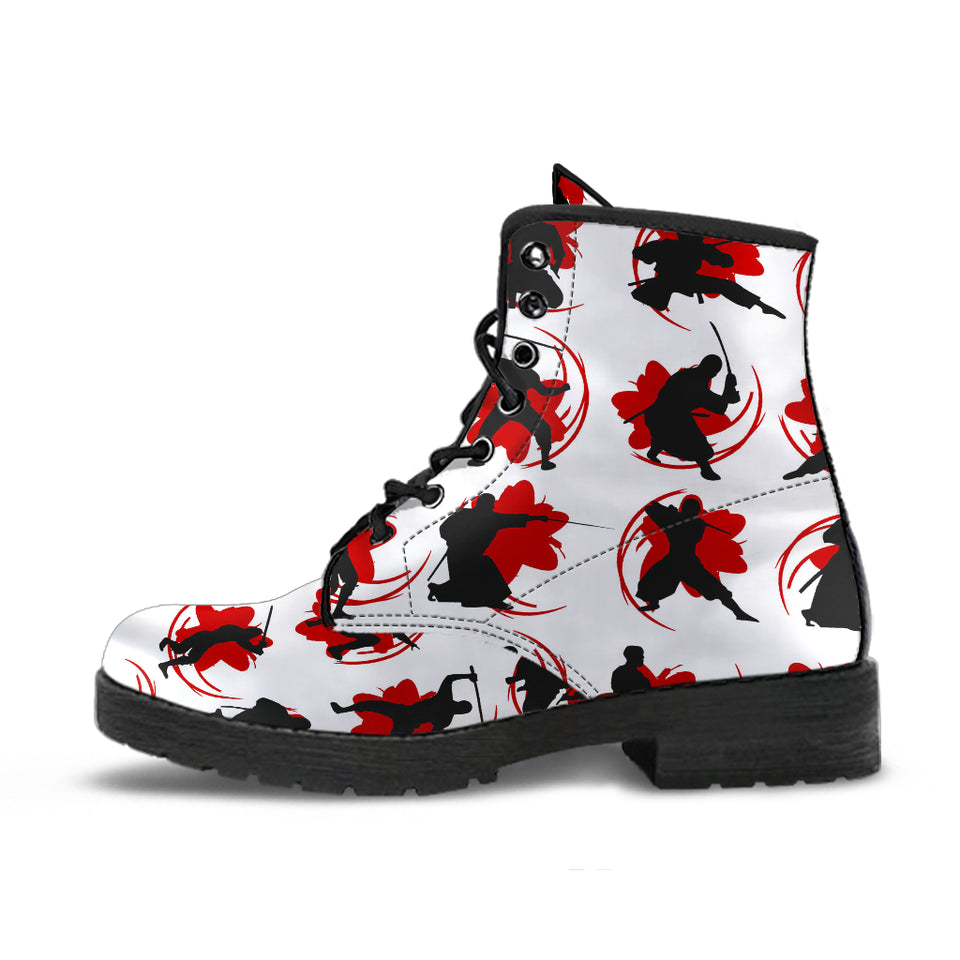 Ninja Pattern Leather Boots