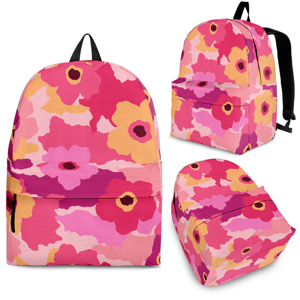 Pink Camo Camouflage Flower Pattern Backpack