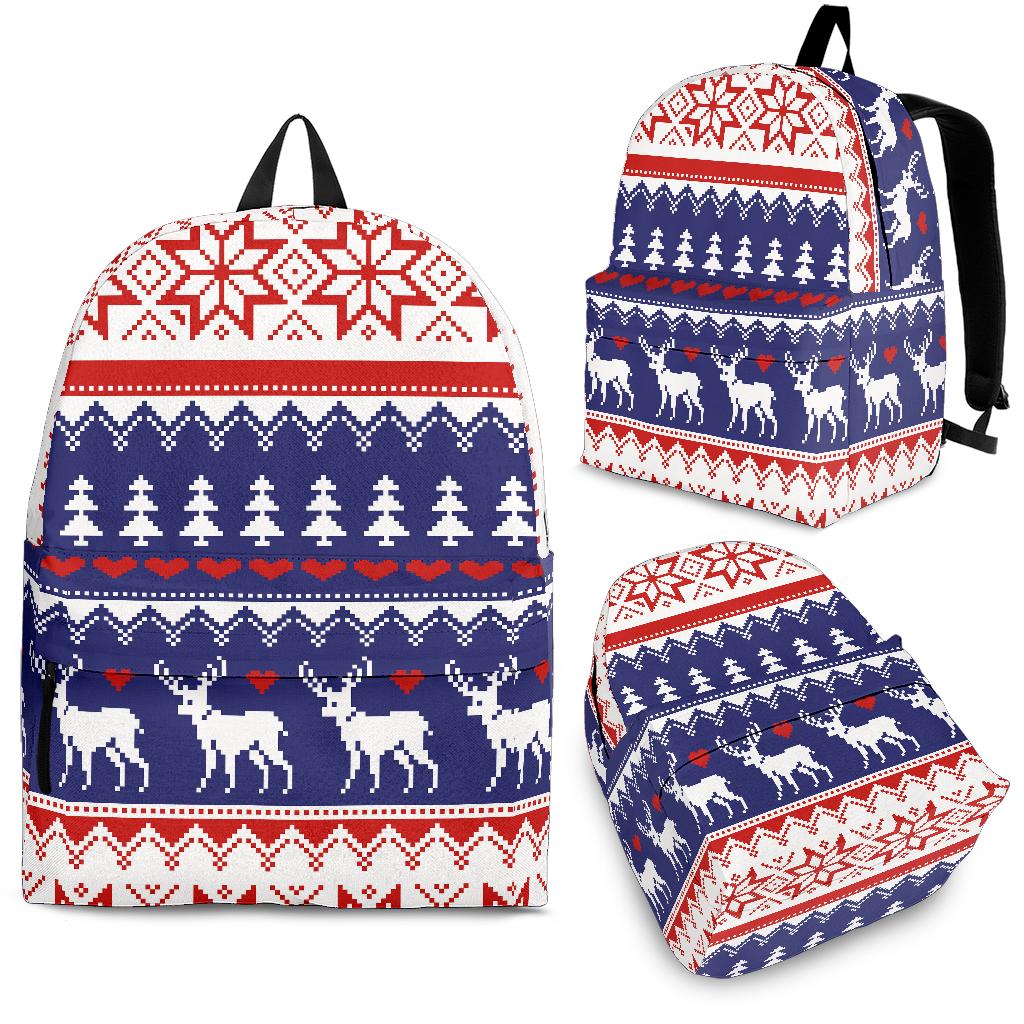 Deer Sweater Printed Pattern Backpack