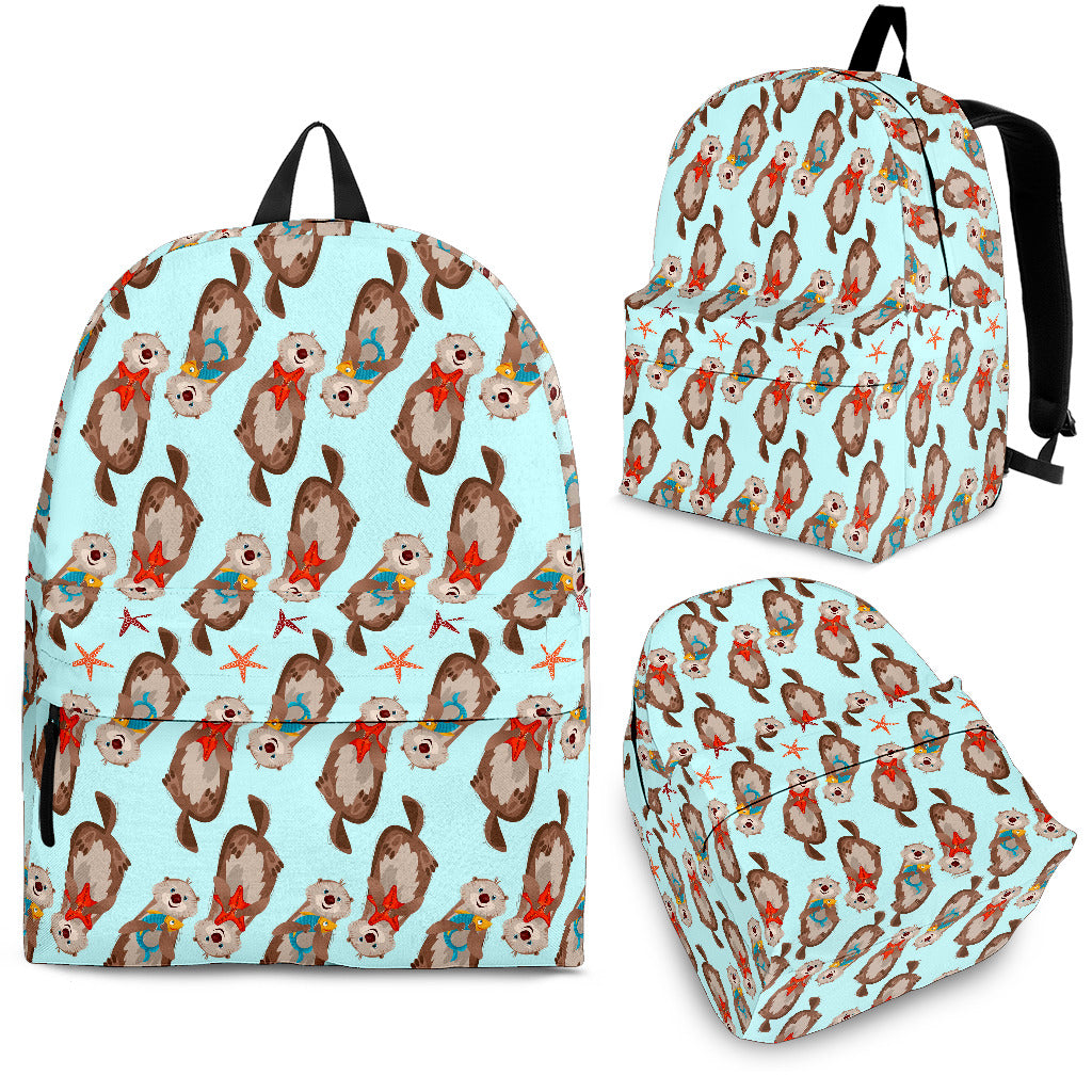 Otter Pattern Background Backpack