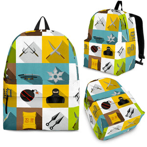 Ninja Weapon Set Pattern Backpack