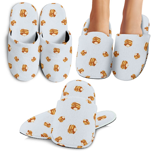 Pancake Pattern Print Design 03 Slippers