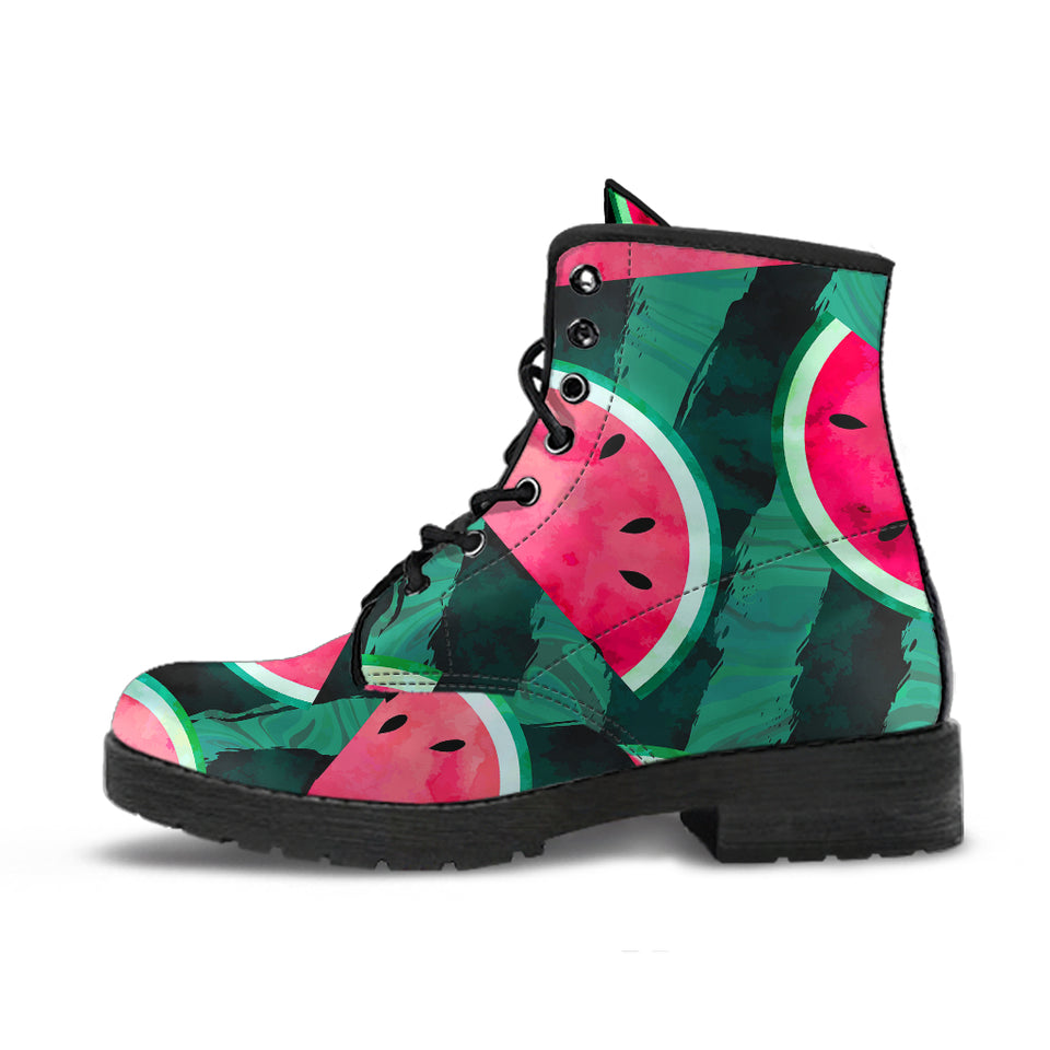 Watermelon Pattern Leather Boots