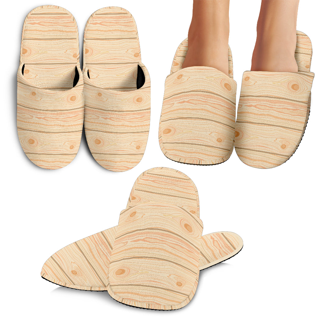 Wood Printed Pattern Print Design 05 Slippers