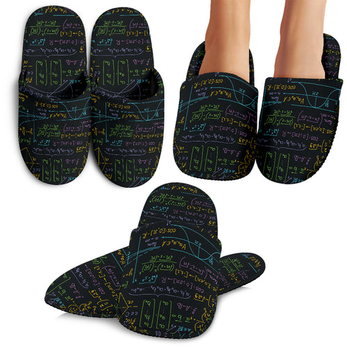 Math Pattern Print Design 01 Slippers