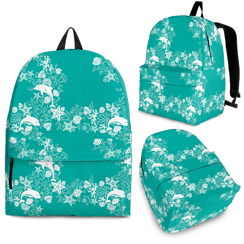 Dolphin Sea Shell Starfish Pattern Backpack