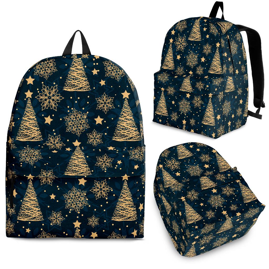 Gold Snowflake Chirstmas Pattern Backpack