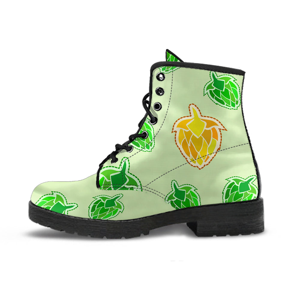 Hop Graphic Decorative Pattern Leather Boots