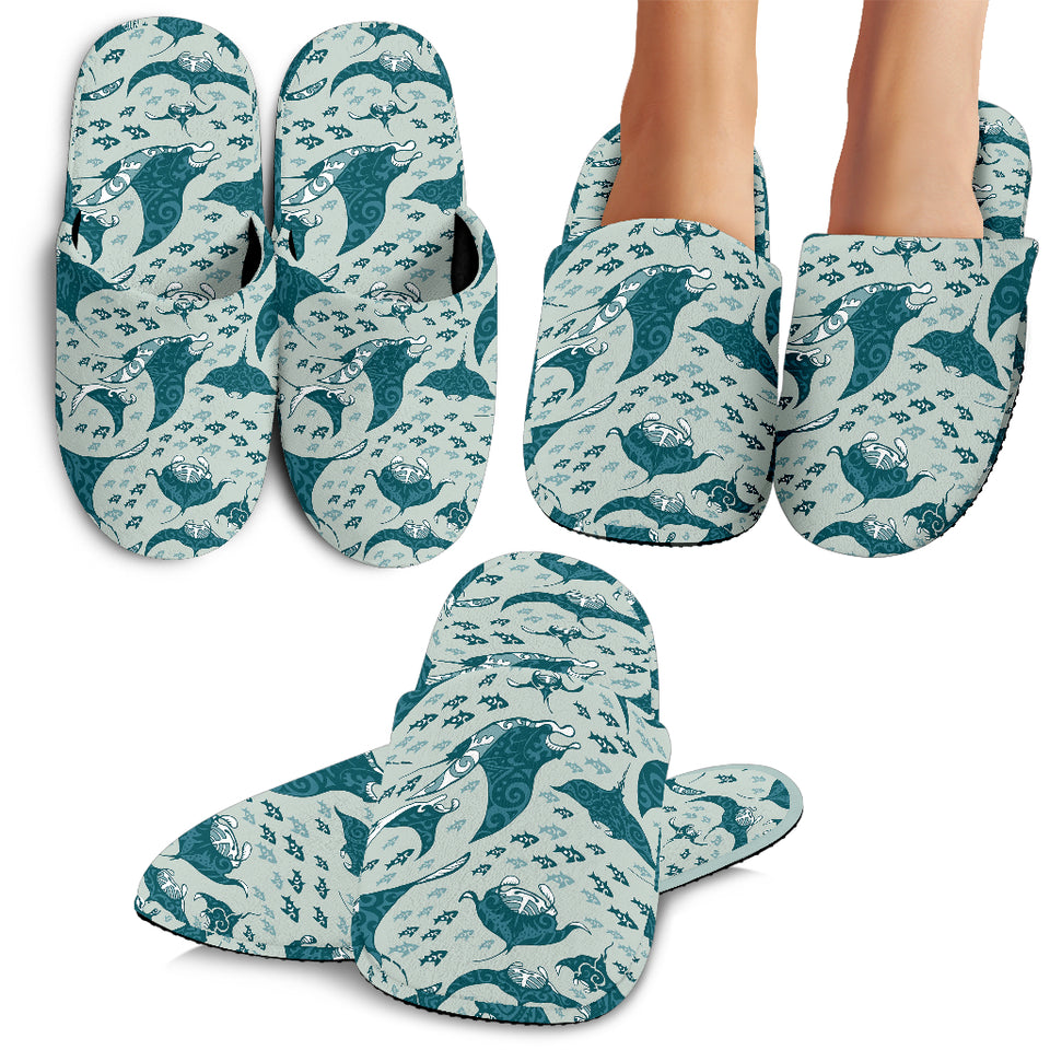 Stingray Pattern Print Design 01 Slippers