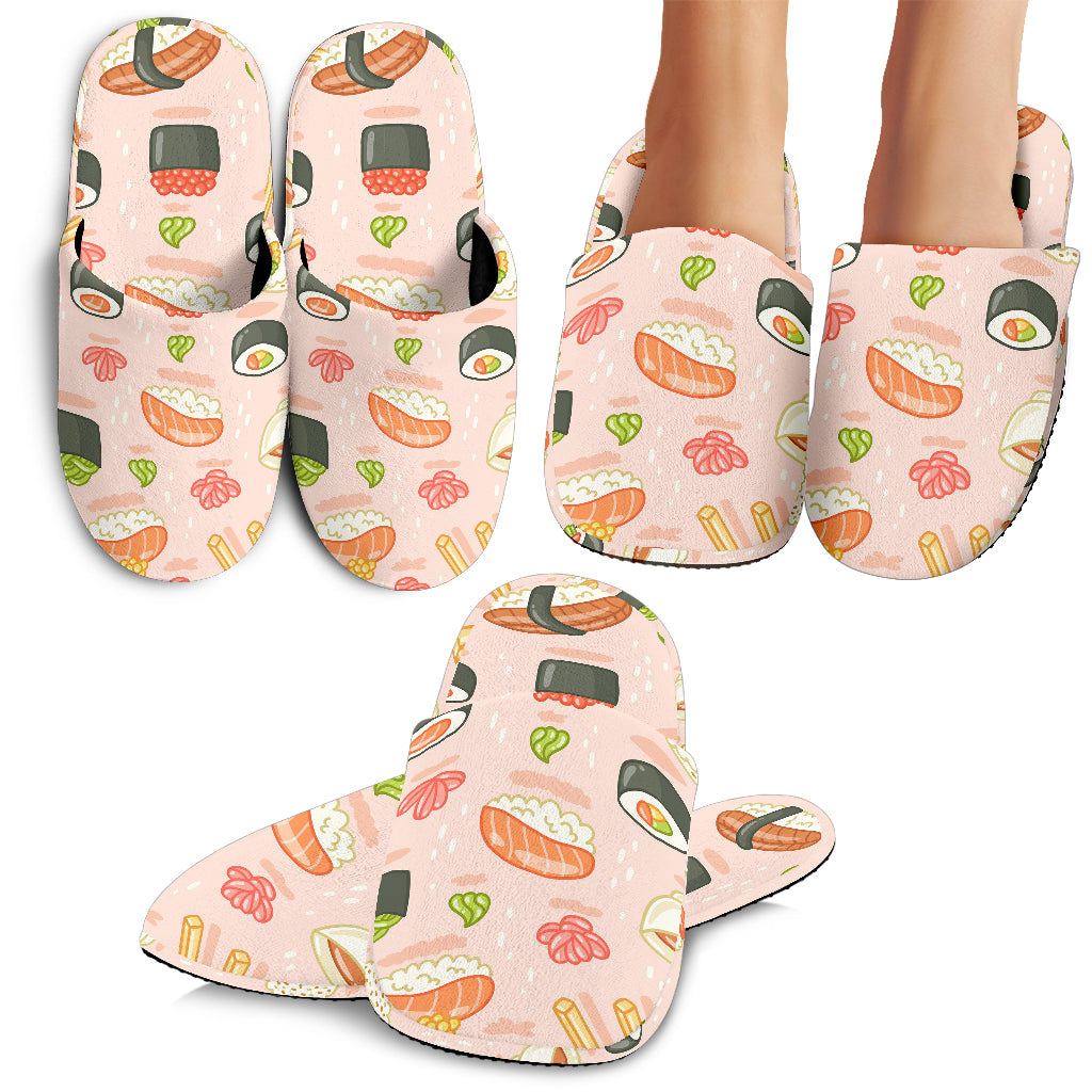 Sushi Pattern Background Slippers
