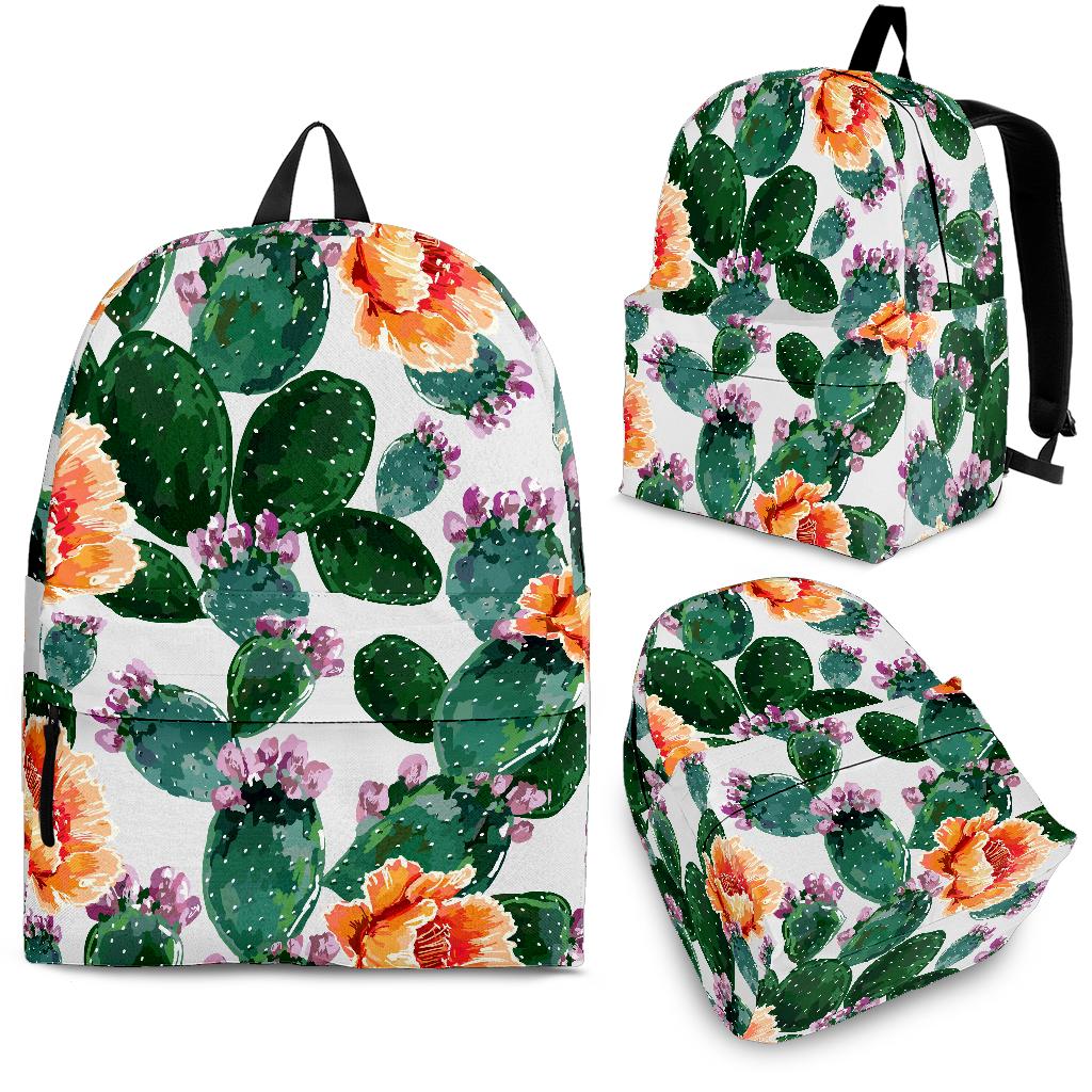 Cactus and Flower Pattern Backpack