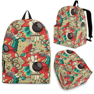 Bowling Pattern Background Backpack